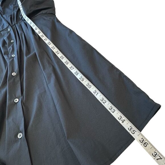 Sara Roka Black Art to Wear Stretch Mini Shirt Dress, 40/4 - Picture 8 of 9